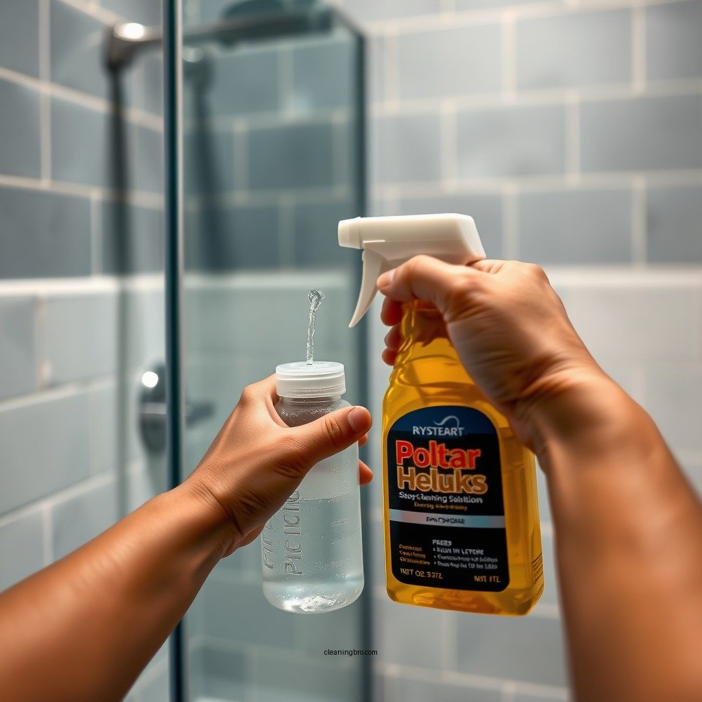 Prepare the Cleaning Solution - how to clean shower door tracks