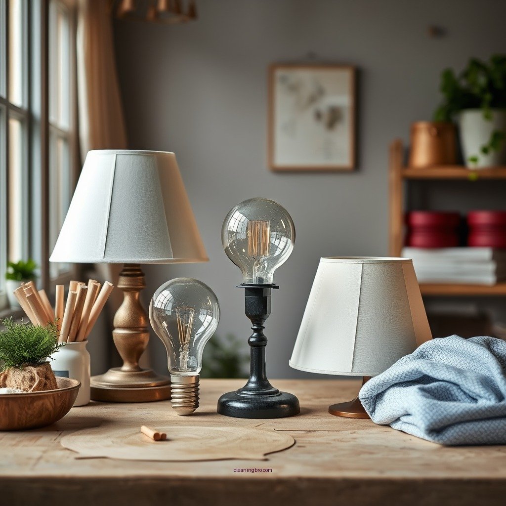 Gathering Cleaning Supplies - how to clean silk lamp shades