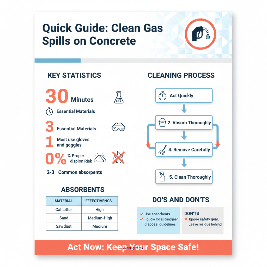 how to clean spilled gas on concrete - Data Infographic and Statistics