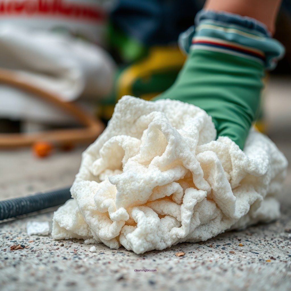 Remove Absorbent Materials - how to clean spilled gas on concrete