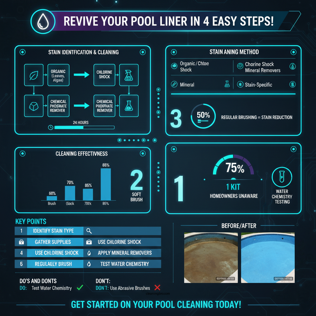 how to clean stained pool liner - Data Infographic and Statistics