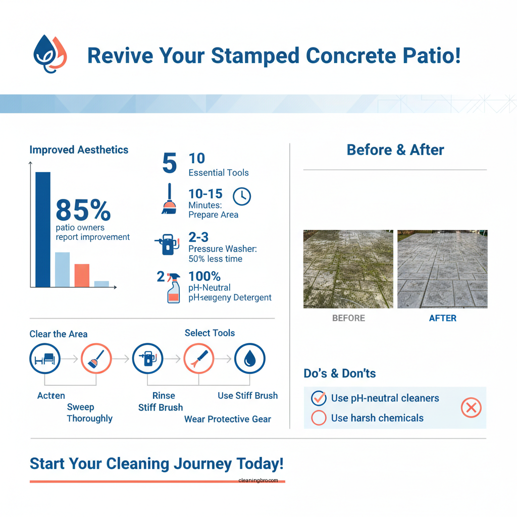 how to clean stamped concrete patio - Data Infographic and Statistics
