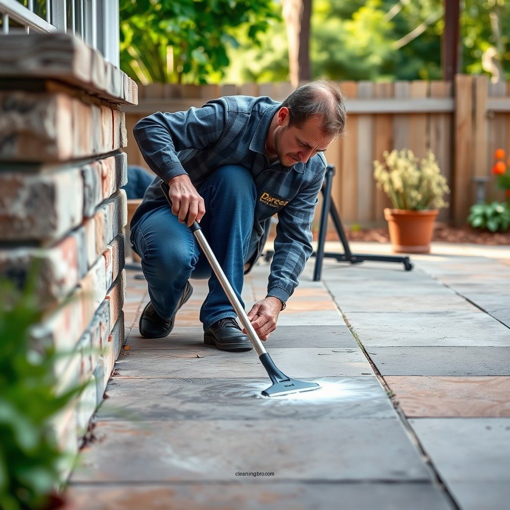 Preparing the Area for Cleaning - how to clean stamped concrete patio