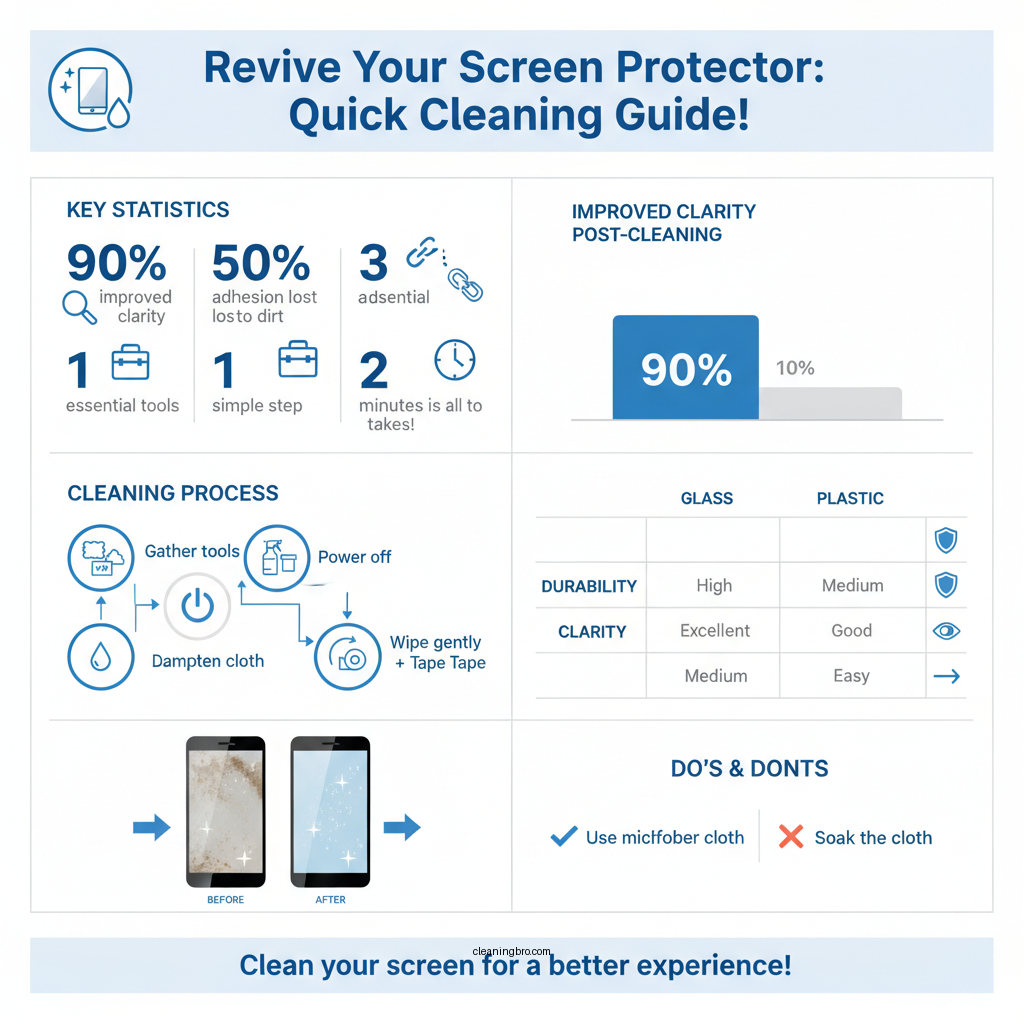 how to clean sticky side of screen protector - Data Infographic and Statistics