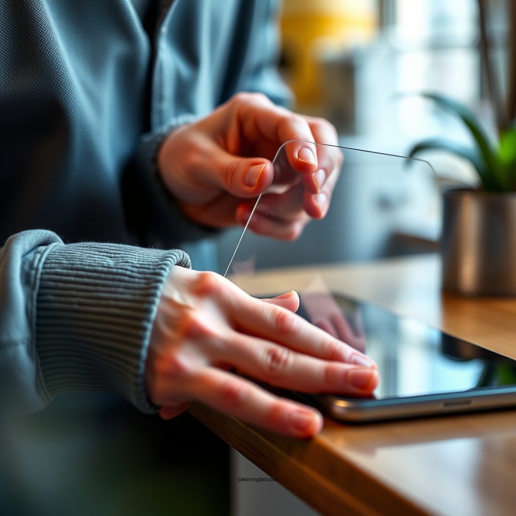 Step-by-Step Cleaning Process - how to clean sticky side of screen protector