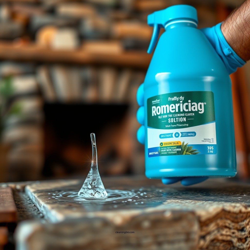 Apply the Cleaning Solution - how to clean stone fireplace hearth