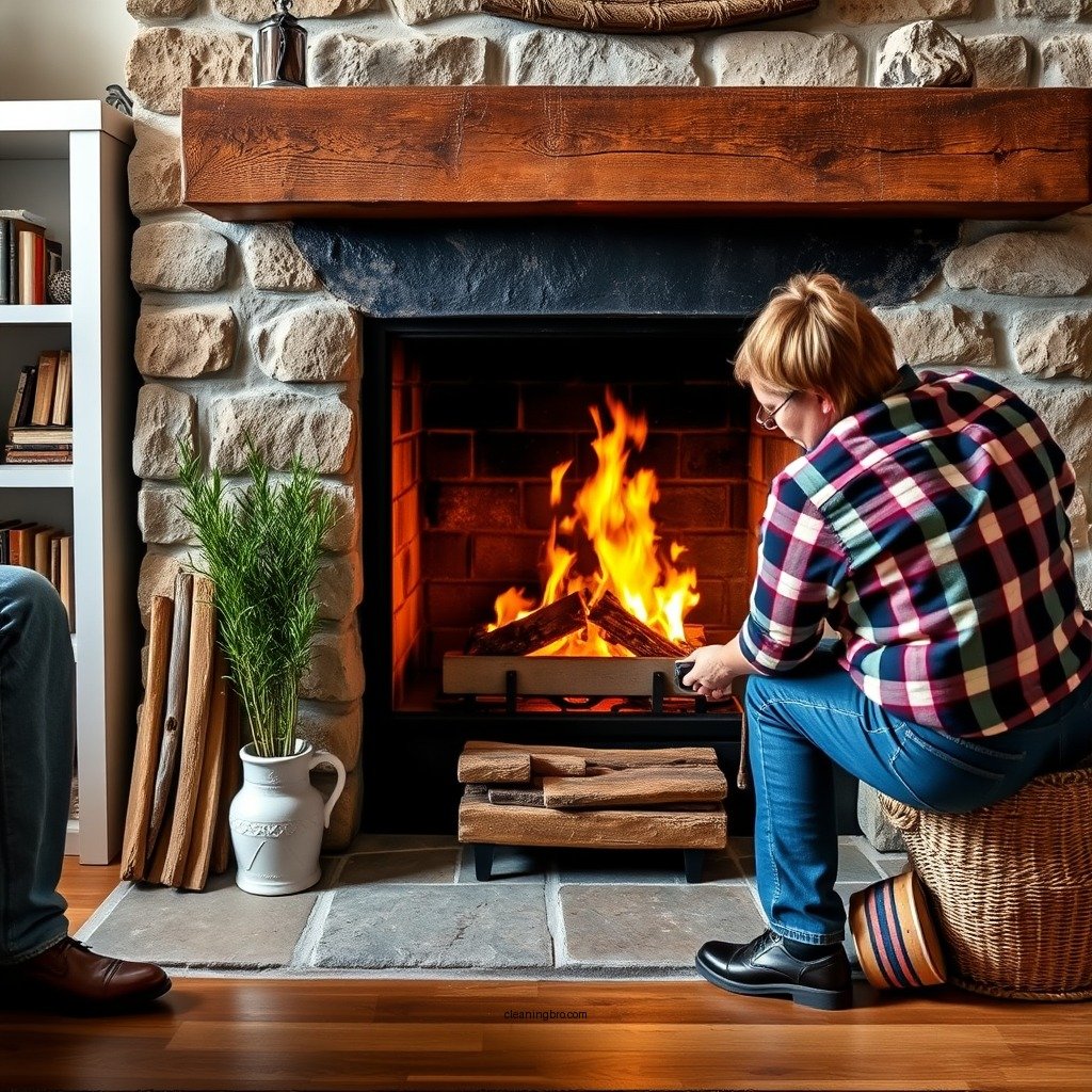 Prepare the Hearth for Cleaning - how to clean stone fireplace hearth