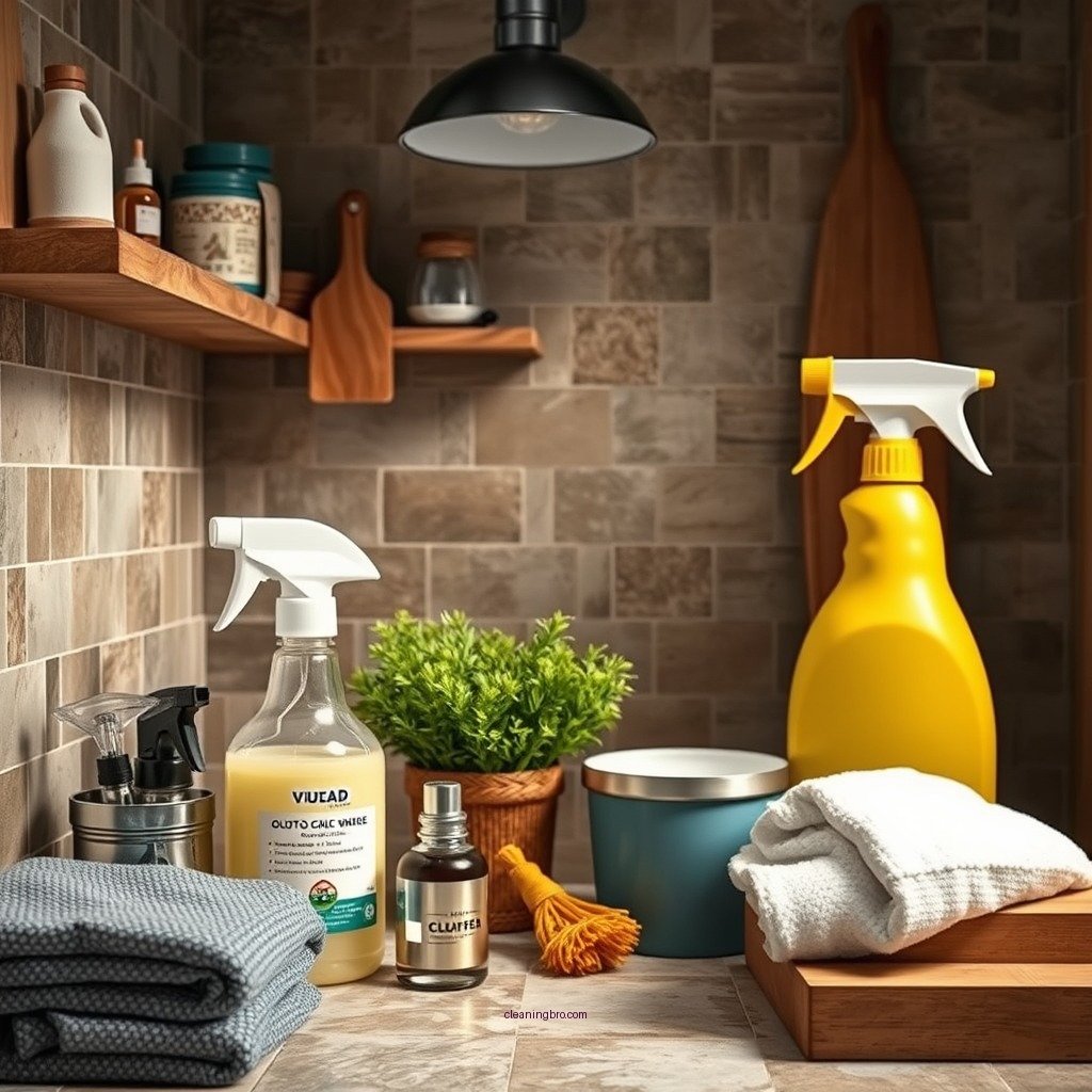 Essential Cleaning Supplies - how to clean stone shower tiles