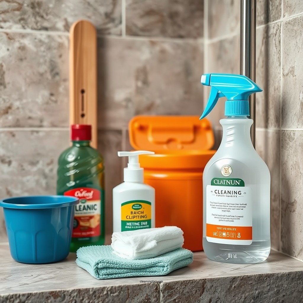 Essential Cleaning Supplies - how to clean stone shower walls