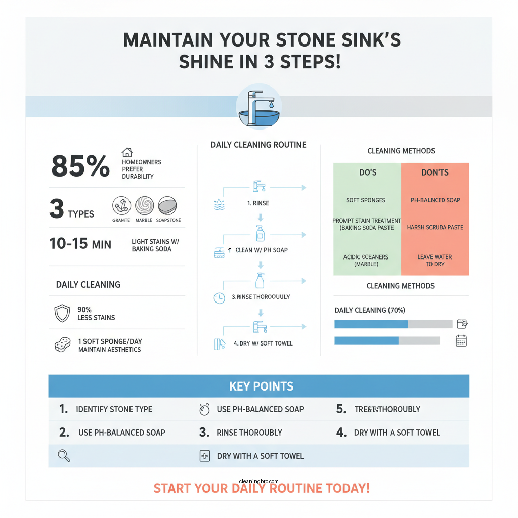 how to clean stone sink - Data Infographic and Statistics