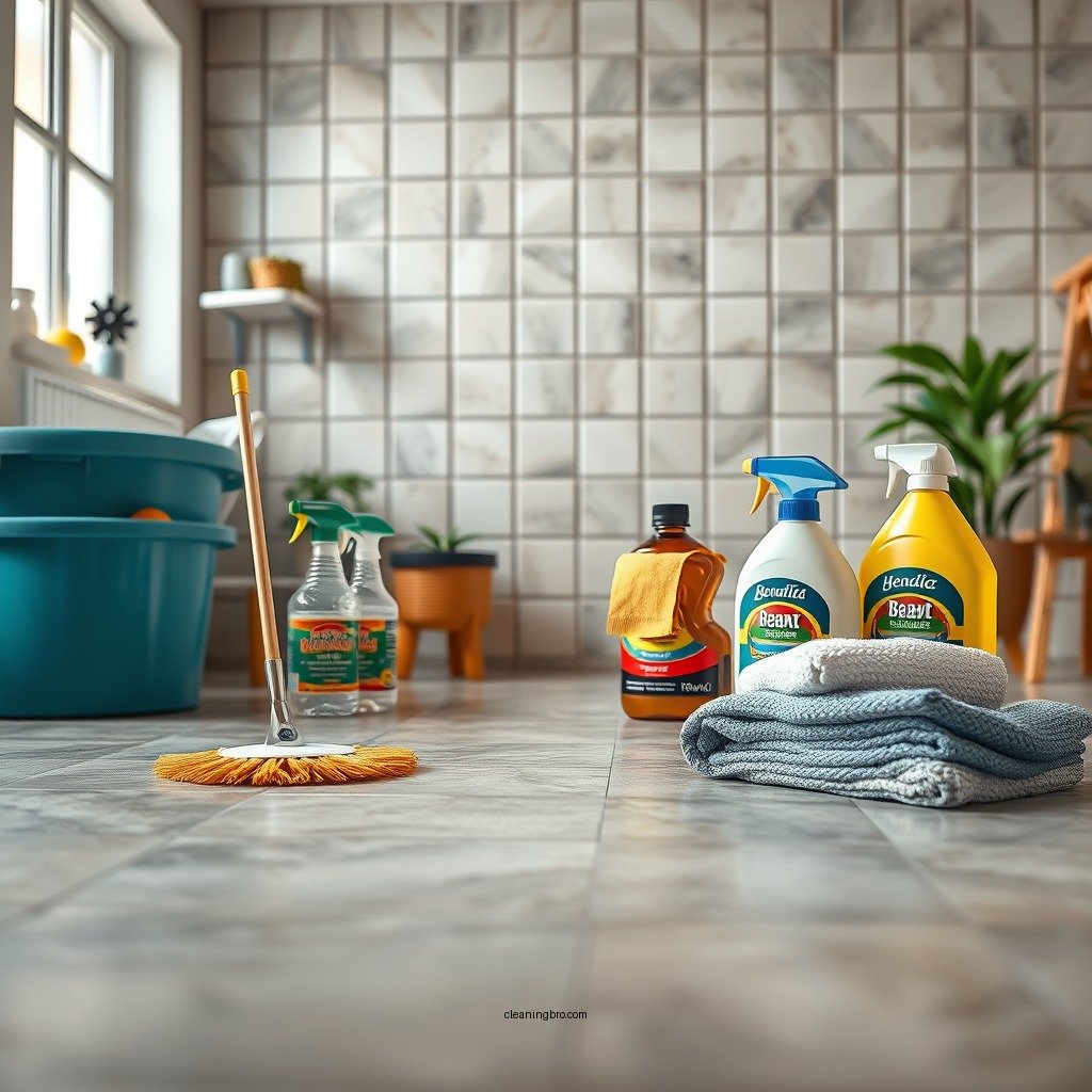 Essential Cleaning Supplies - how to clean stone tile floor