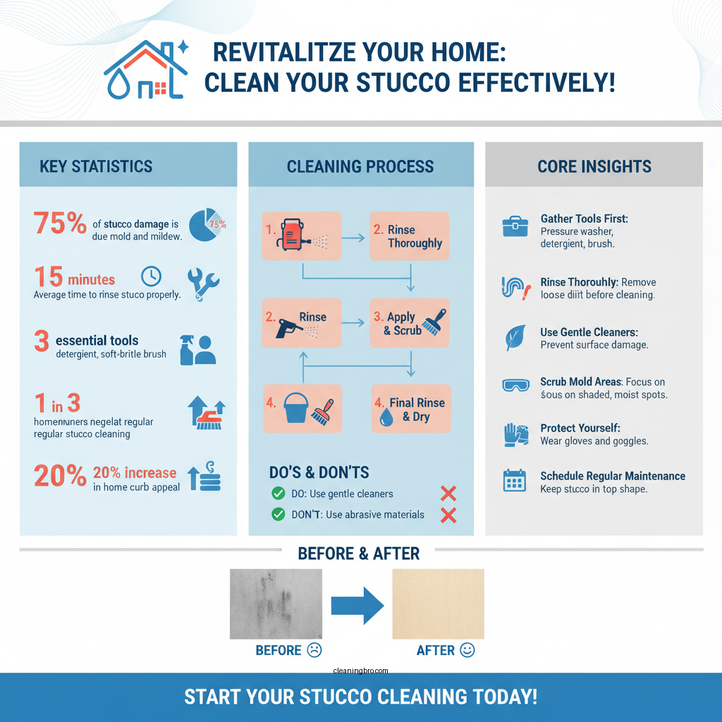 how to clean stucco outside - Data Infographic and Statistics
