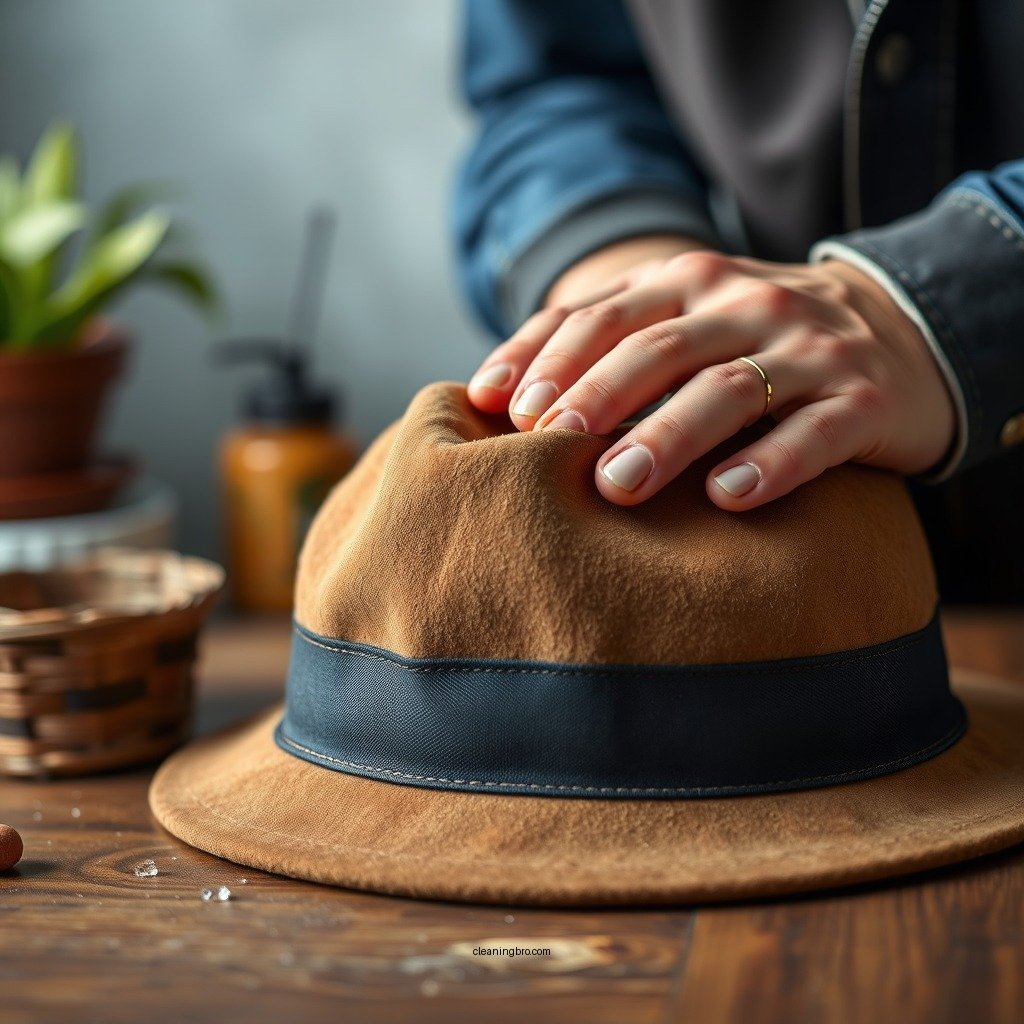 Step-by-Step Cleaning Process - how to clean suede hat