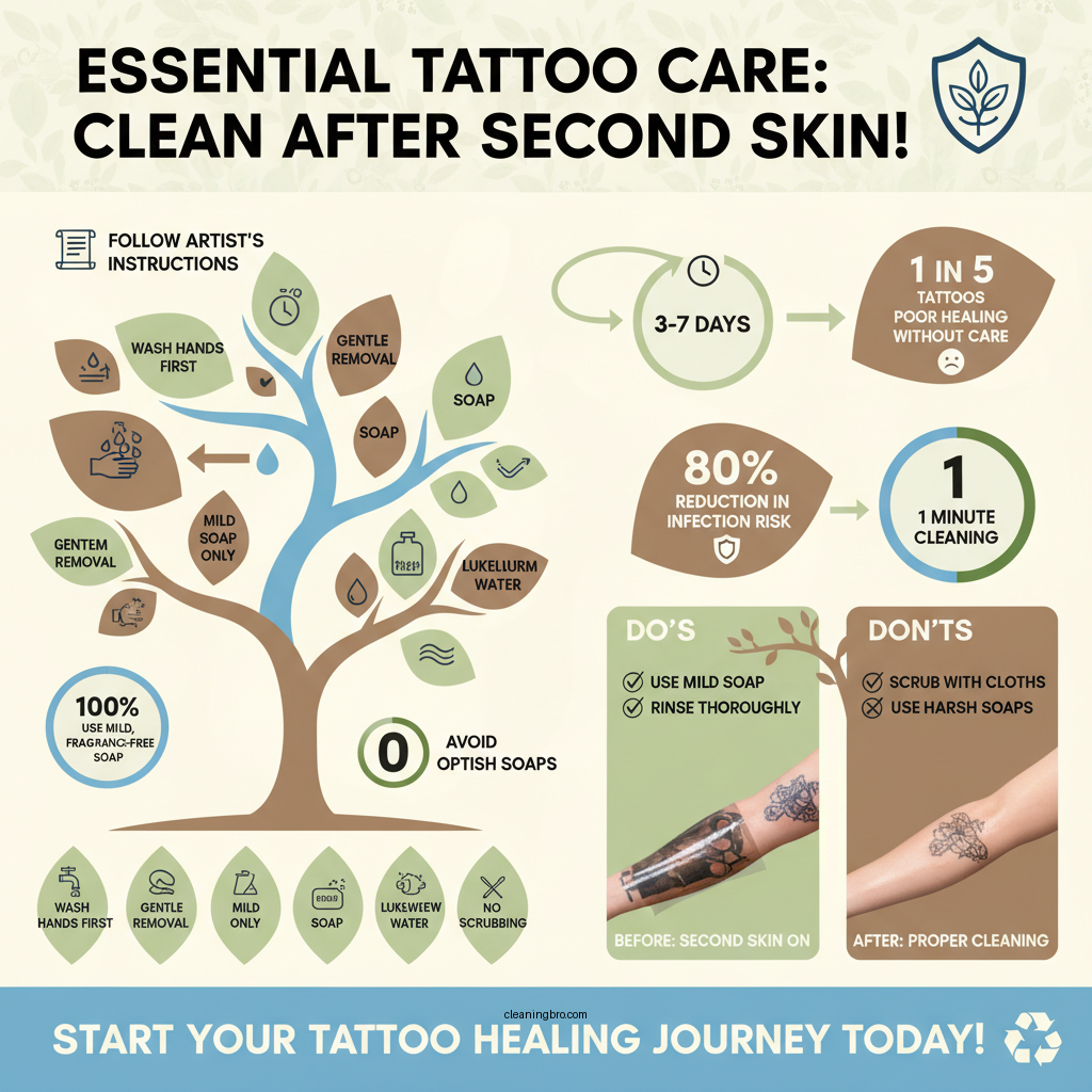 how to clean tattoo after second skin - Data Infographic and Statistics