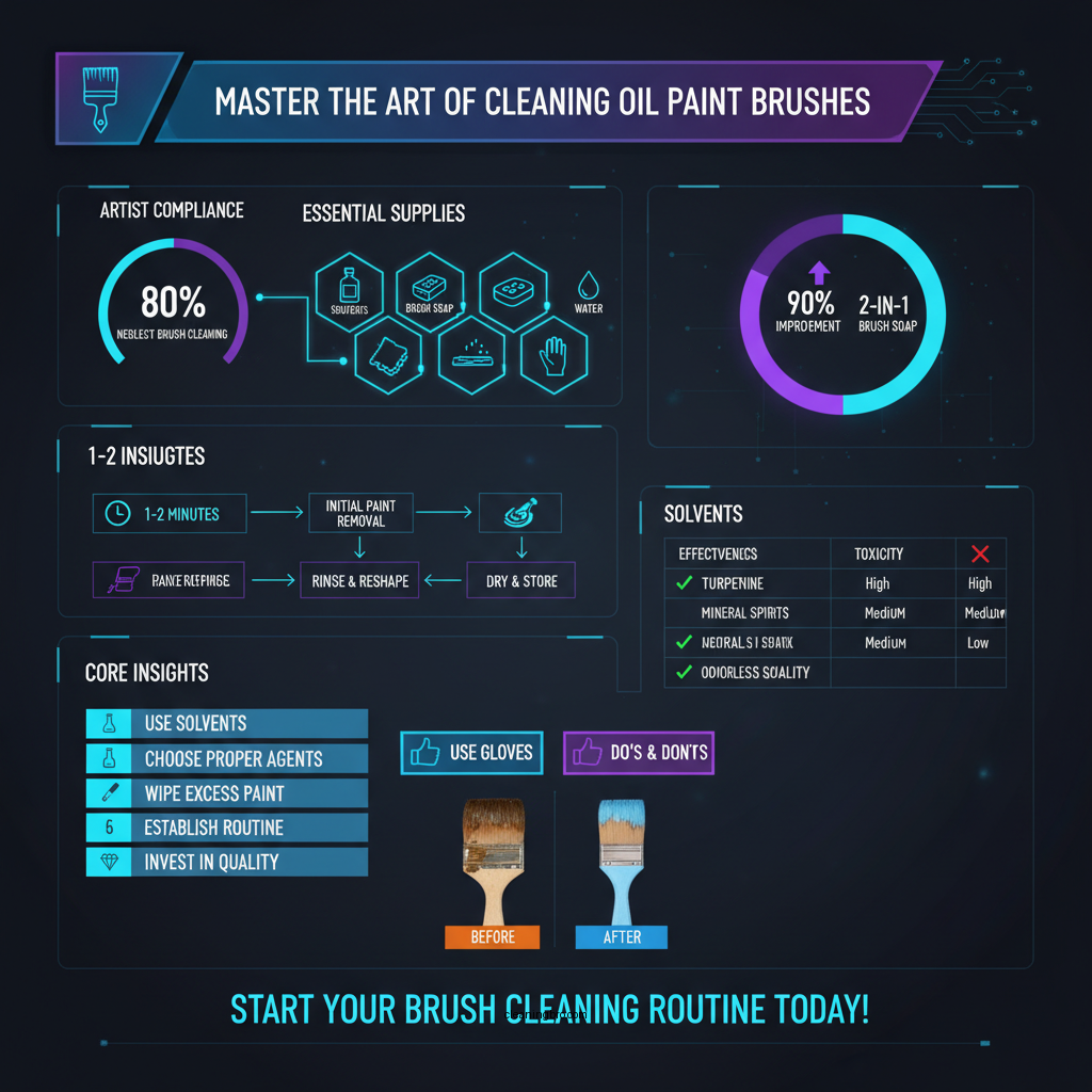 how to clean the oil paint brushes - Data Infographic and Statistics