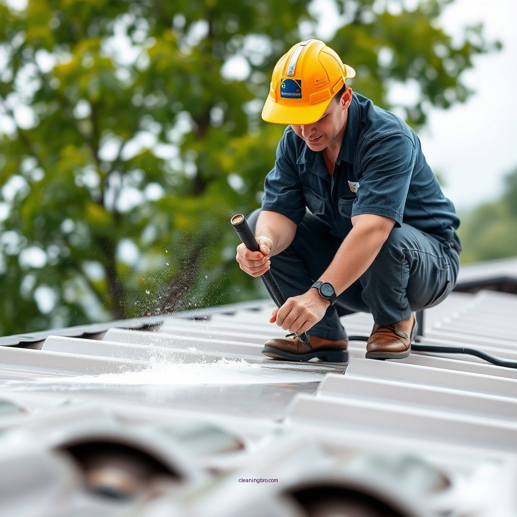Rinsing and Inspection - how to clean tpo roof