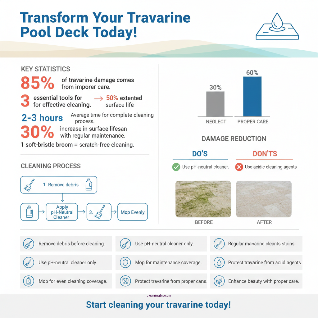 how to clean travertine pool deck - Data Infographic and Statistics