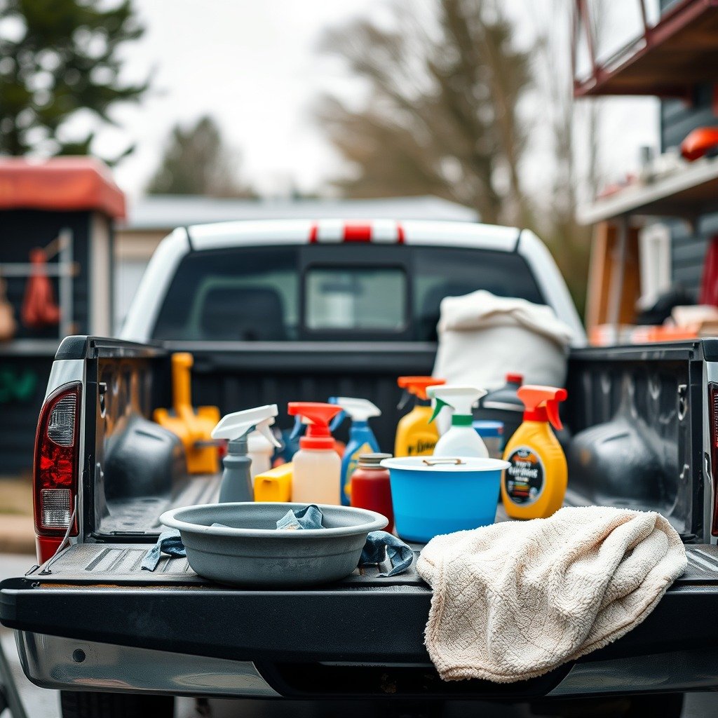 Gather Your Cleaning Supplies - how to clean truck bed