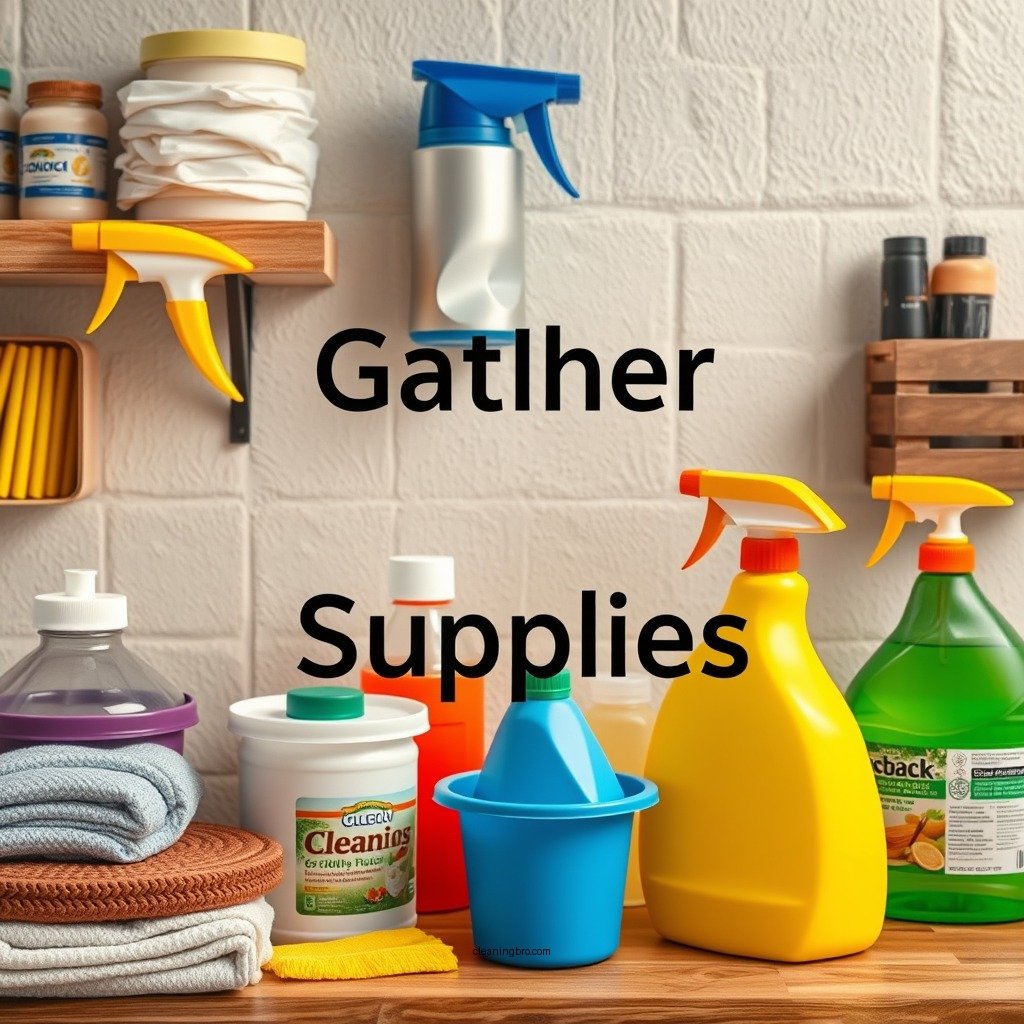 Gather Cleaning Supplies - how to clean unfinished basement
