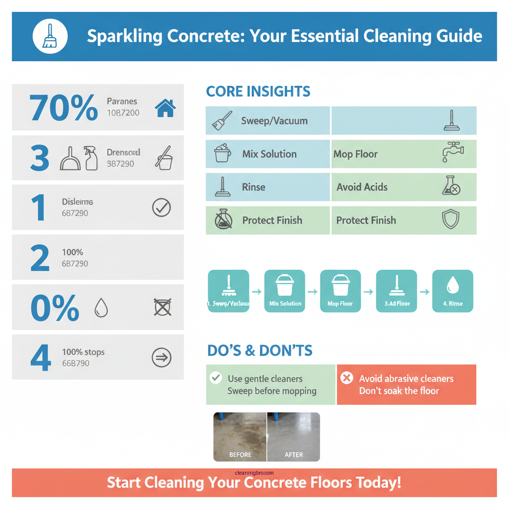 how to clean unsealed concrete floors - Data Infographic and Statistics