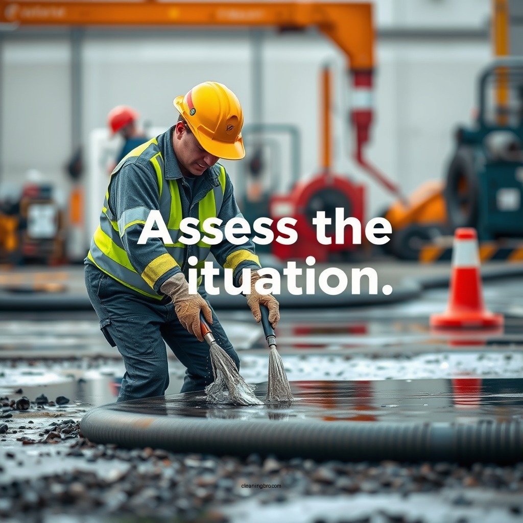 Assess the Situation - how to clean up a diesel spill