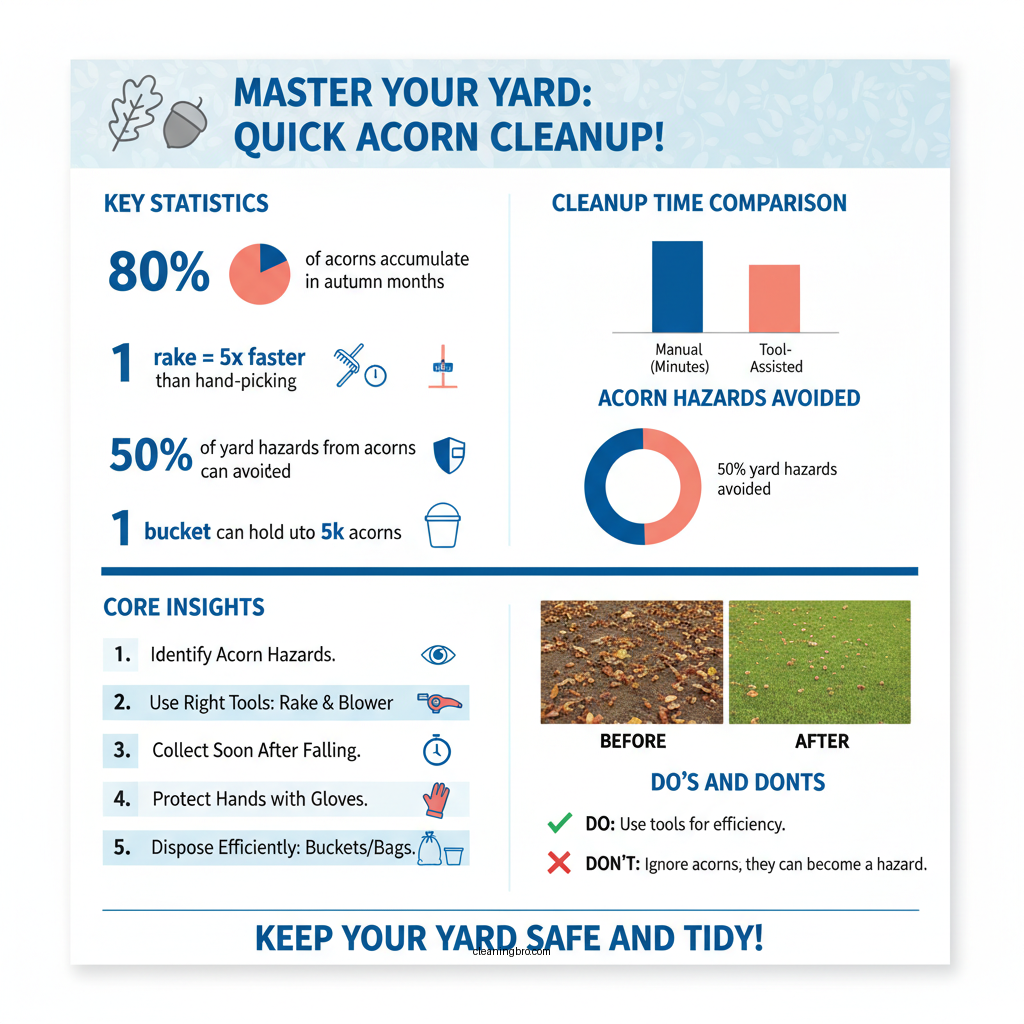 how to clean up acorns from yard - Data Infographic and Statistics