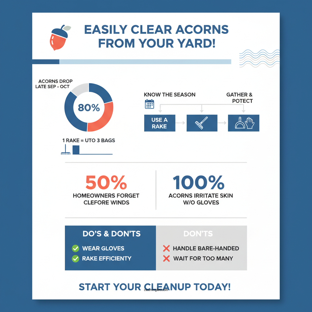 how to clean up acorns in yard - Data Infographic and Statistics