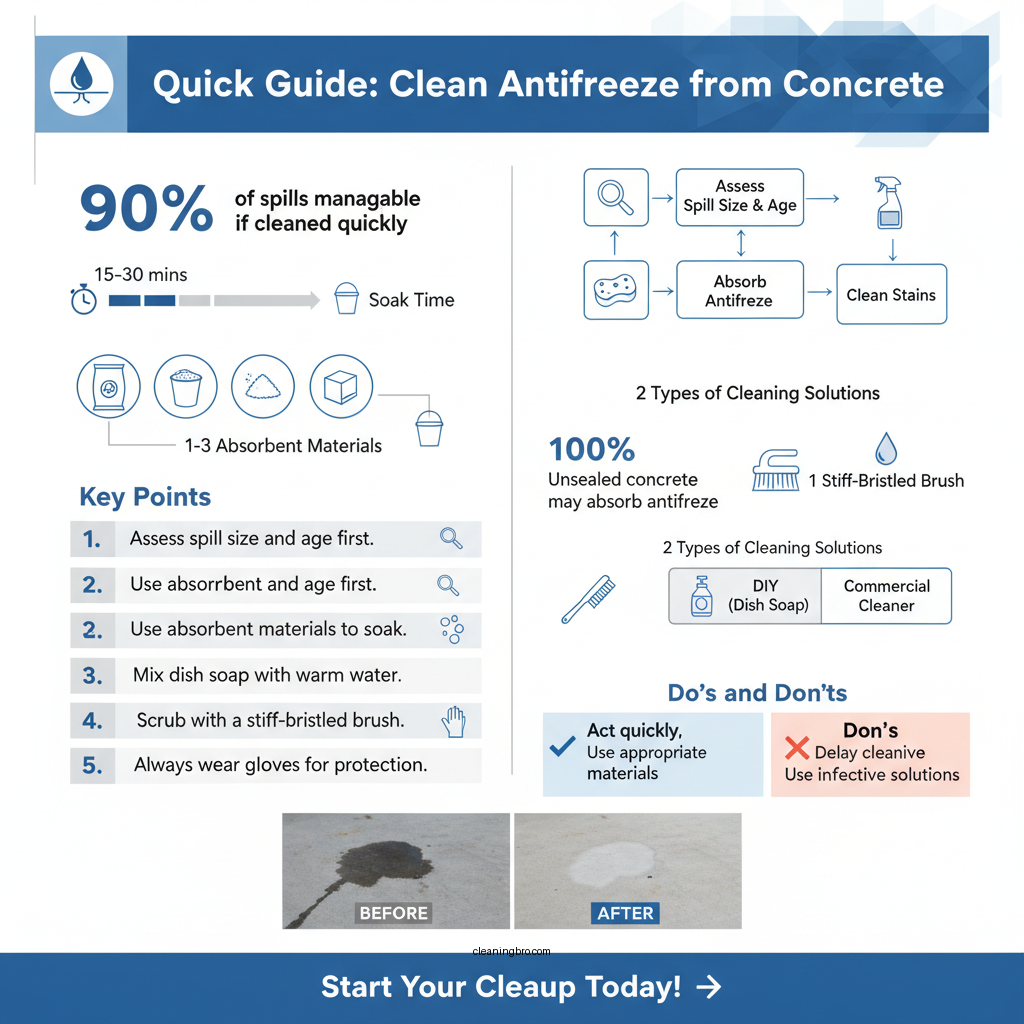 how to clean up antifreeze from concrete - Data Infographic and Statistics