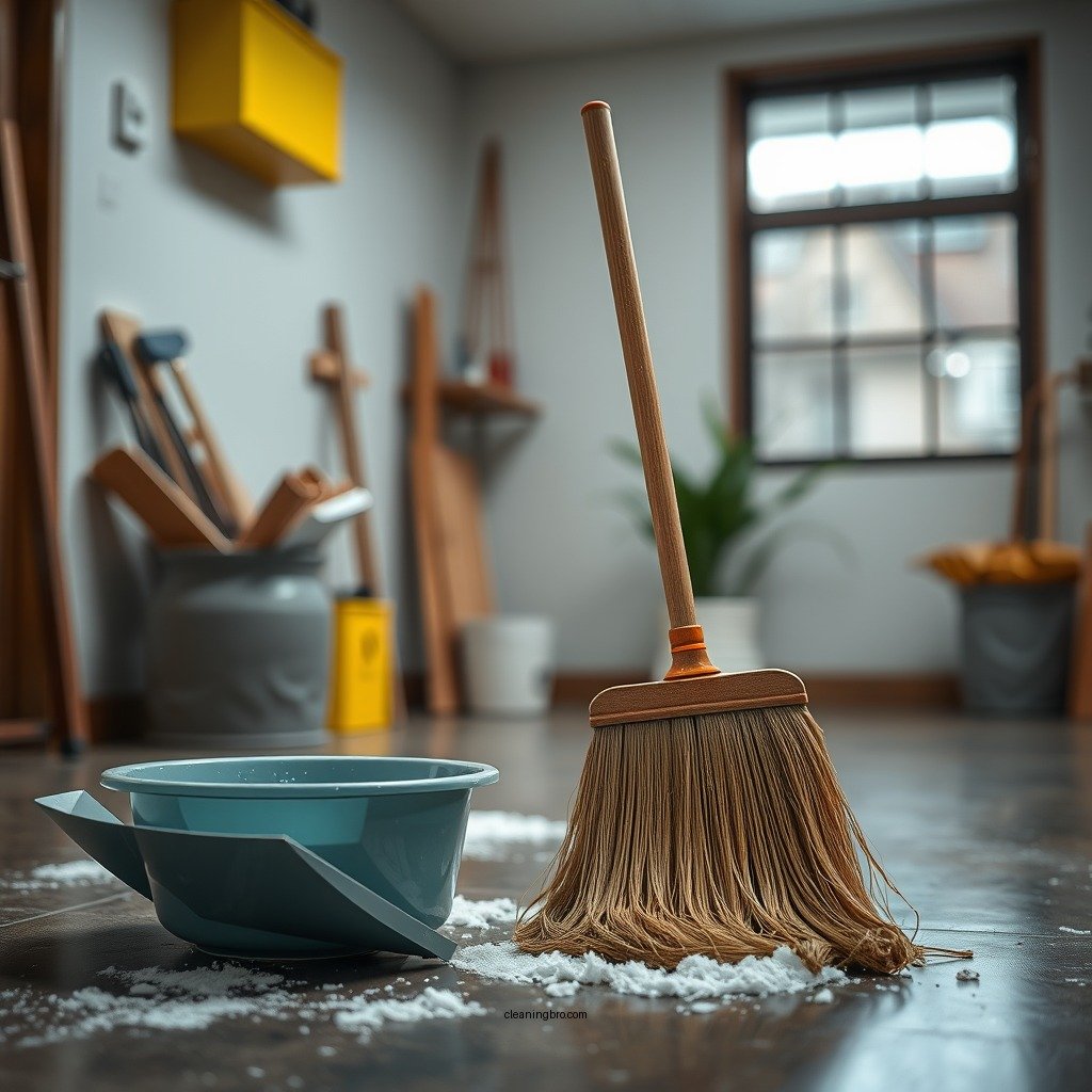Employ a Broom and Dustpan - how to clean up baking soda without vacuum