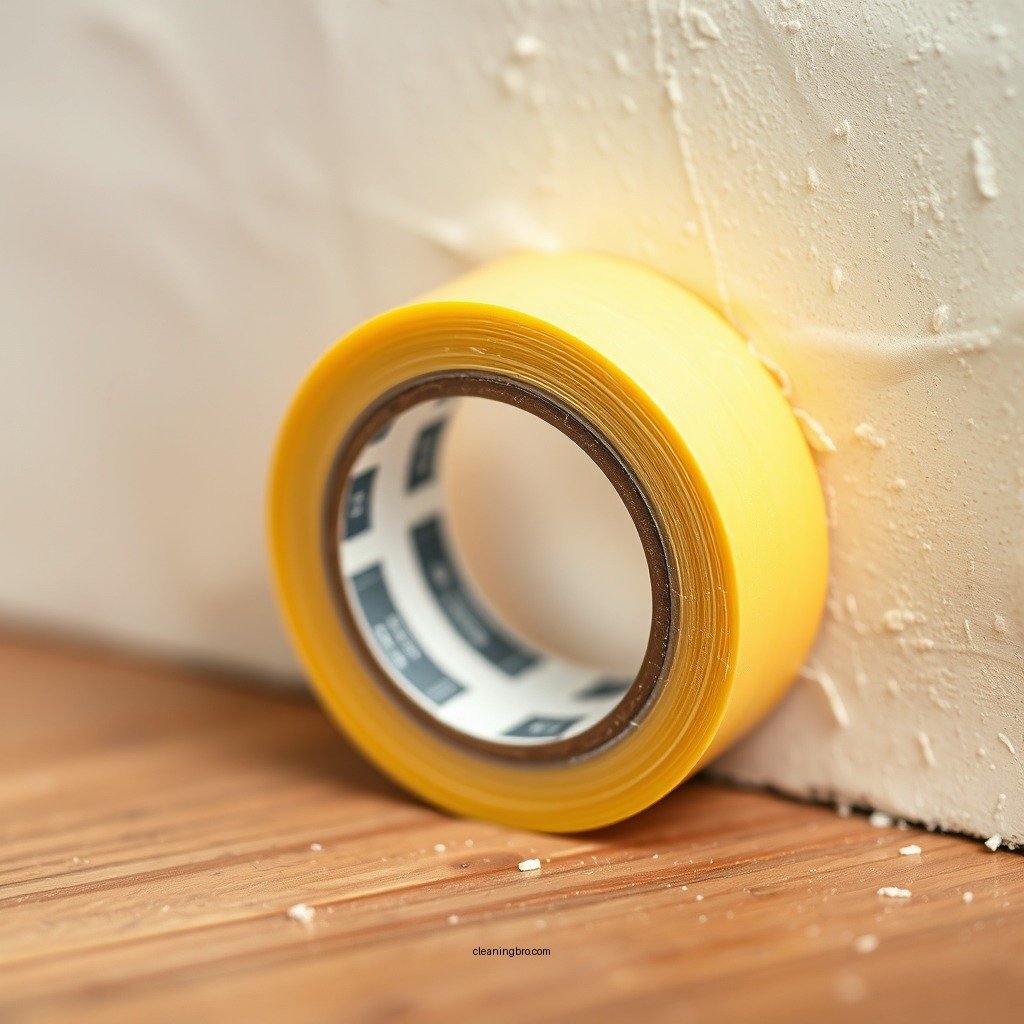 Utilize Sticky Tape - how to clean up baking soda without vacuum