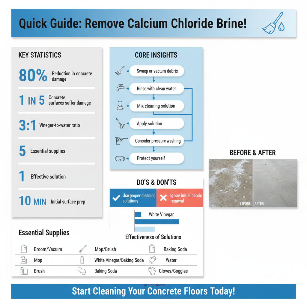 how to clean up calcium chloride brine on concrete floor - Data Infographic and Statistics