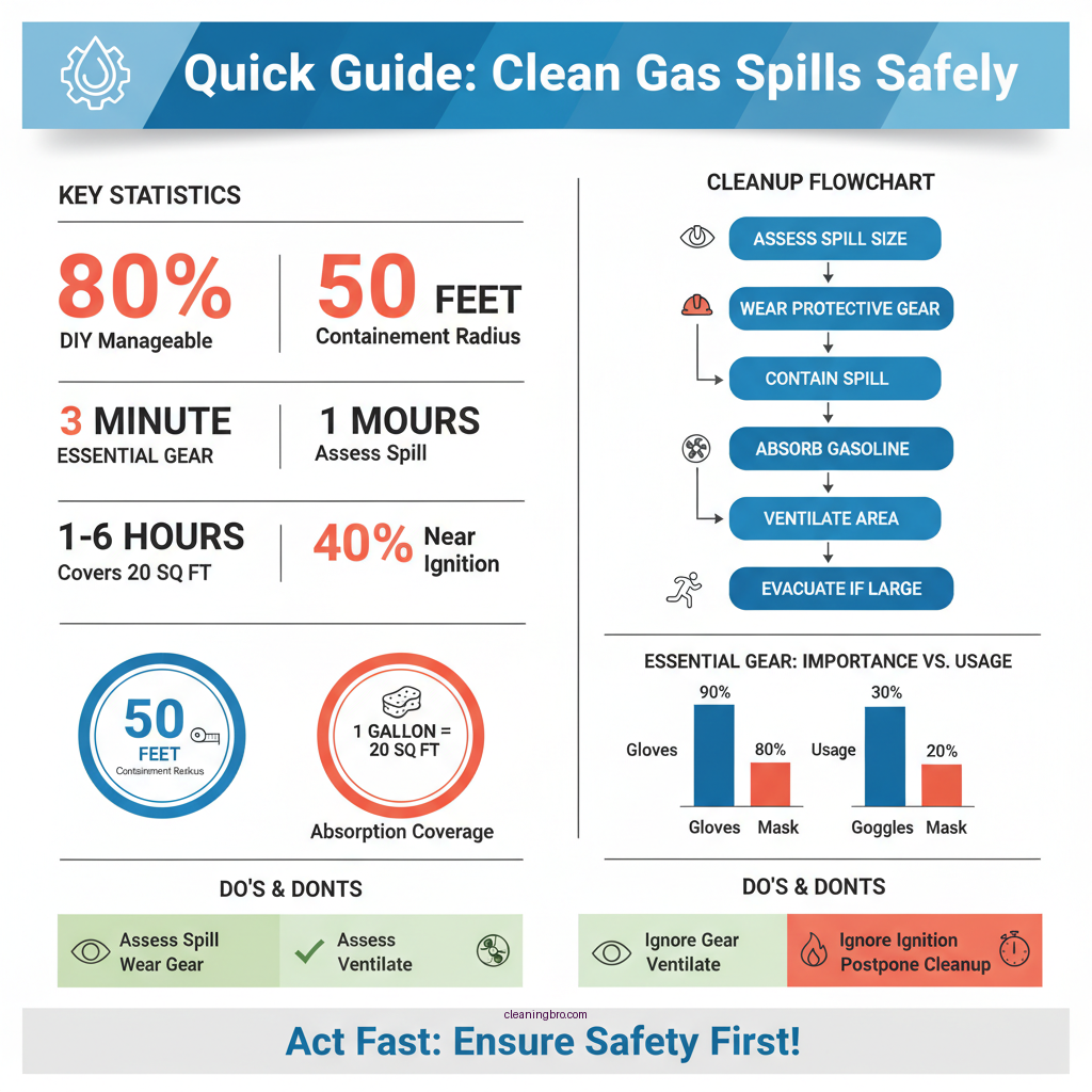 how to clean up gas spill on concrete - Data Infographic and Statistics