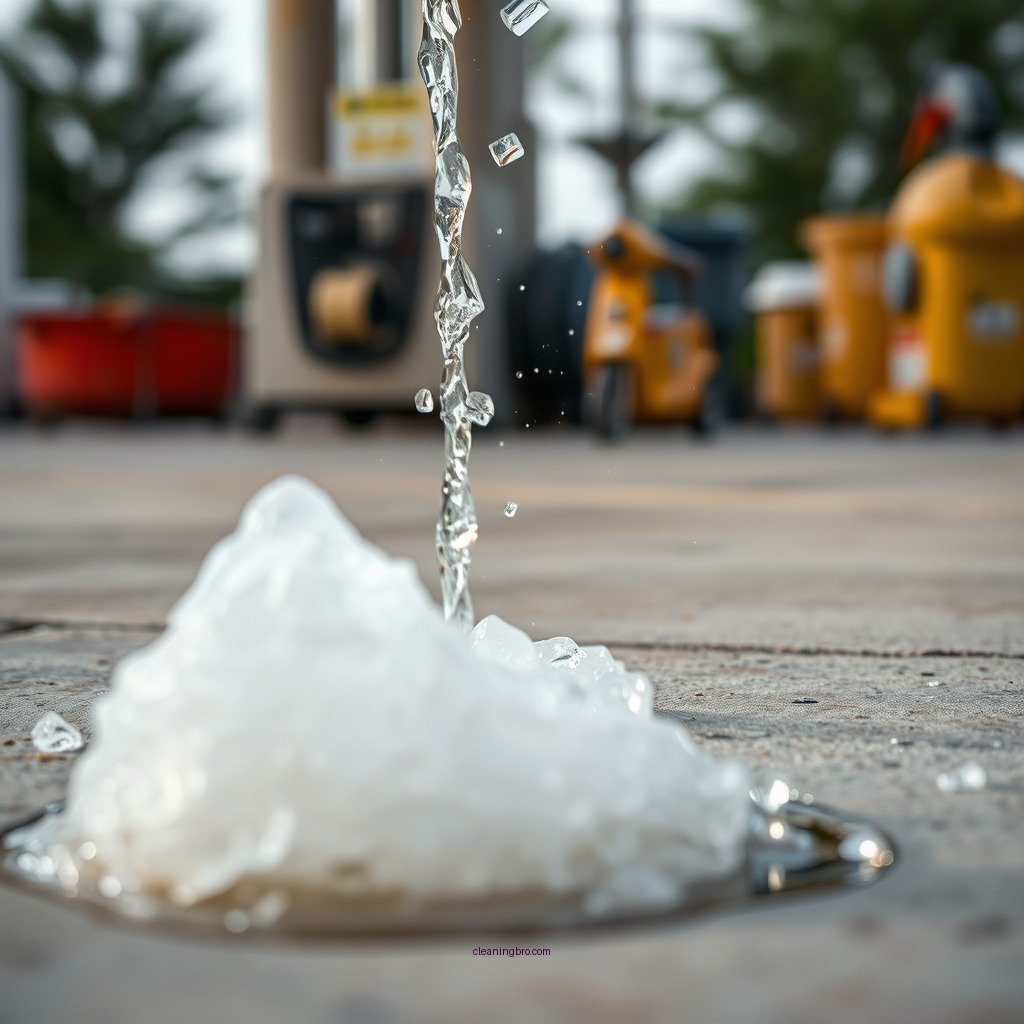 Absorb the Gasoline - how to clean up gasoline spill on concrete