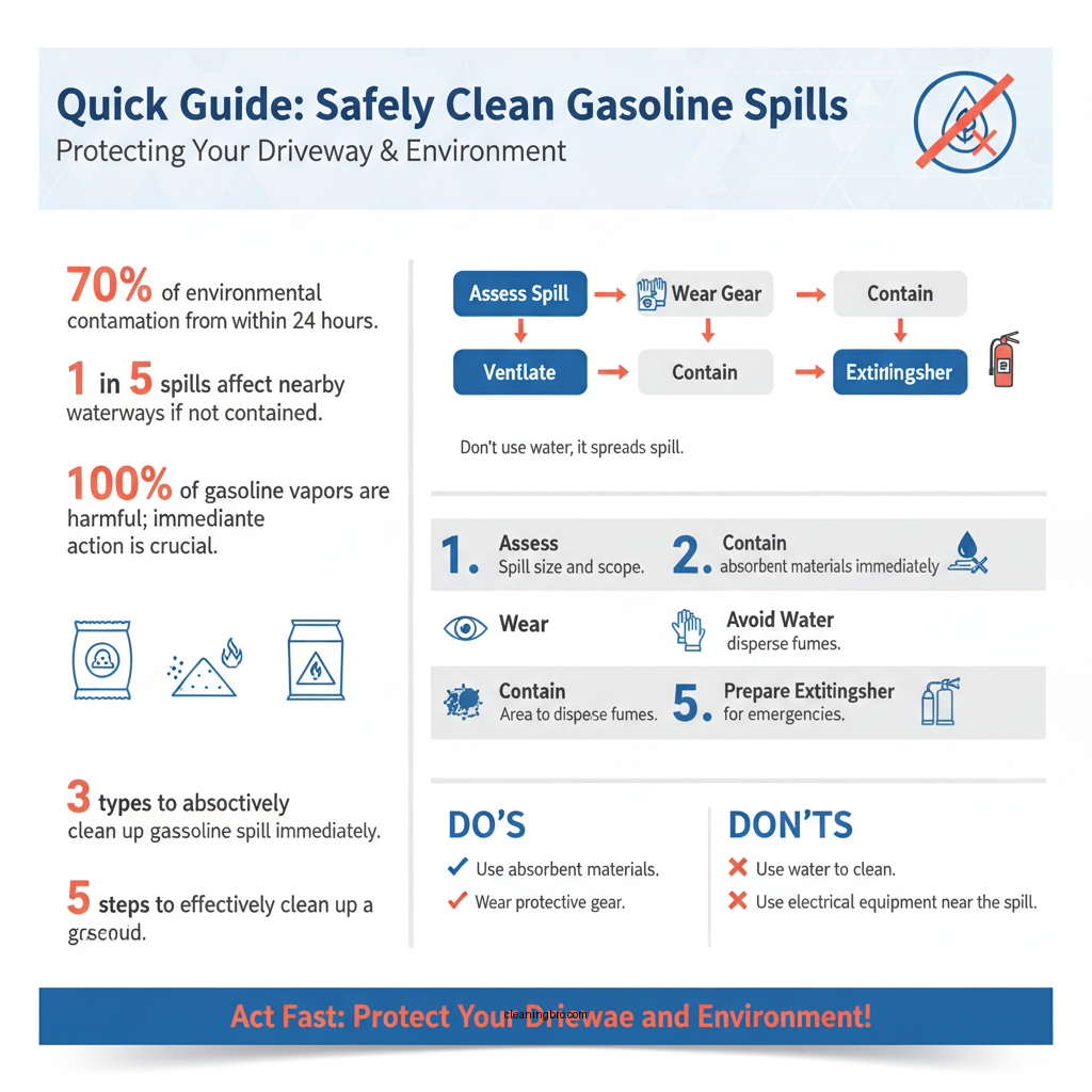 how to clean up gasoline spill on driveway - Data Infographic and Statistics