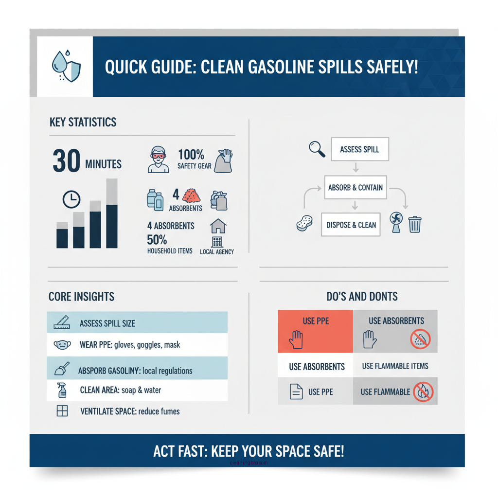 how to clean up gasoline spill on concrete - Data Infographic and Statistics