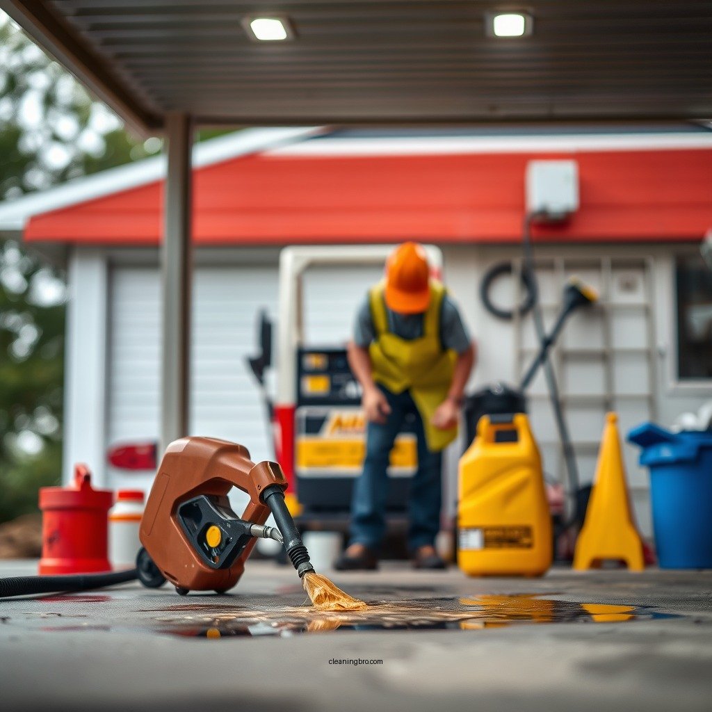 Safety Precautions - how to clean up gasoline spill on driveway