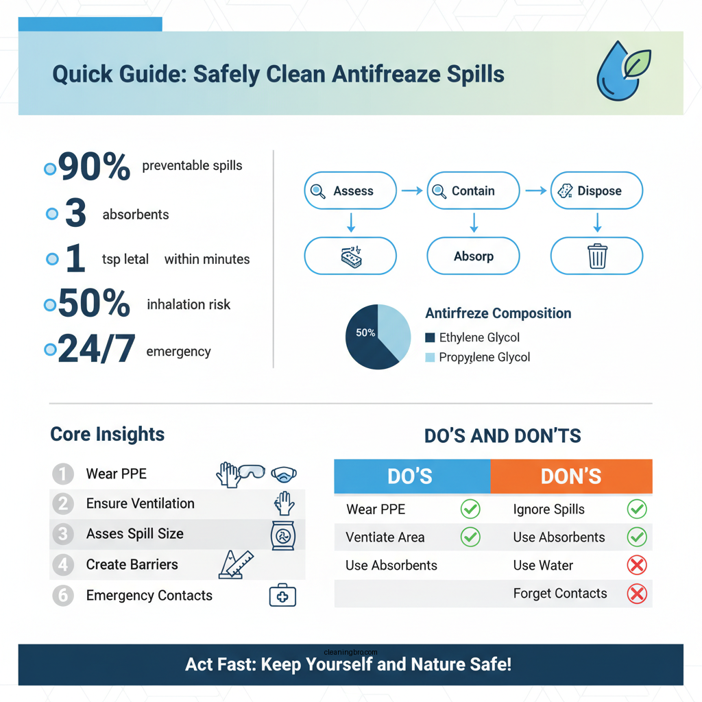 how to clean up spilled antifreeze - Data Infographic and Statistics