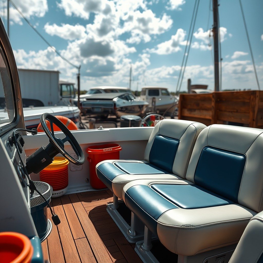 Prepare the Area - how to clean vinyl seats in a boat