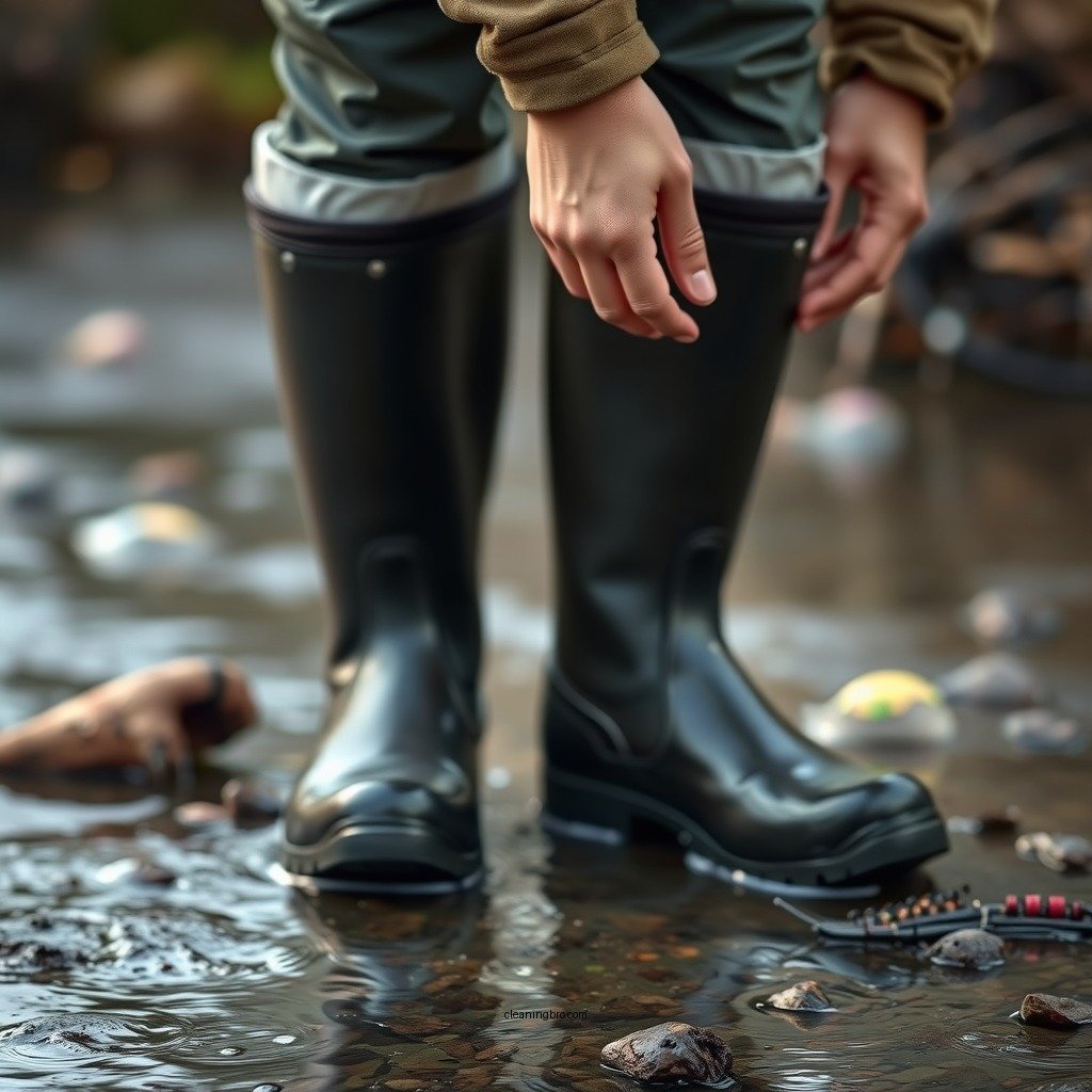 Remove Debris and Dirt - how to clean waders with boots