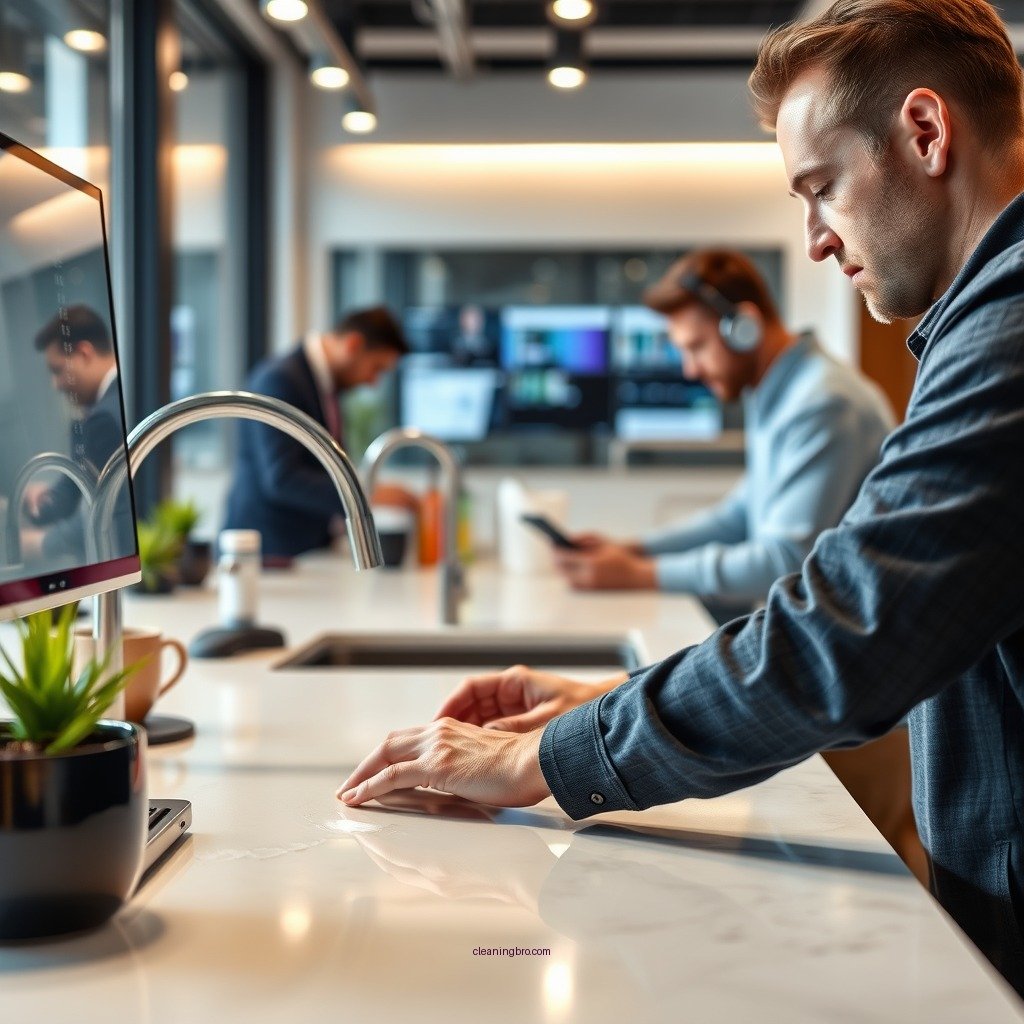 Step-by-Step Cleaning Process - how to clean water stains on solid surface countertops