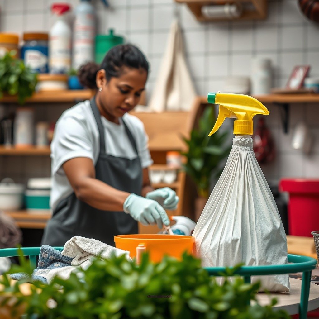 Gather Cleaning Supplies - how to clean white bag