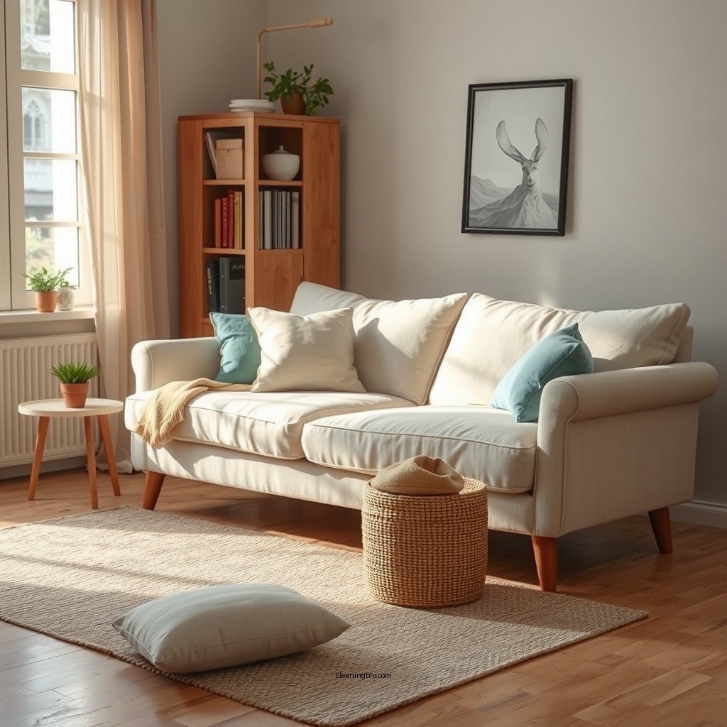Preparing for Cleaning - how to clean white linen couch