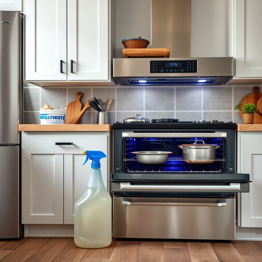 Gather Your Cleaning Supplies - how to clean wolf oven with blue interior