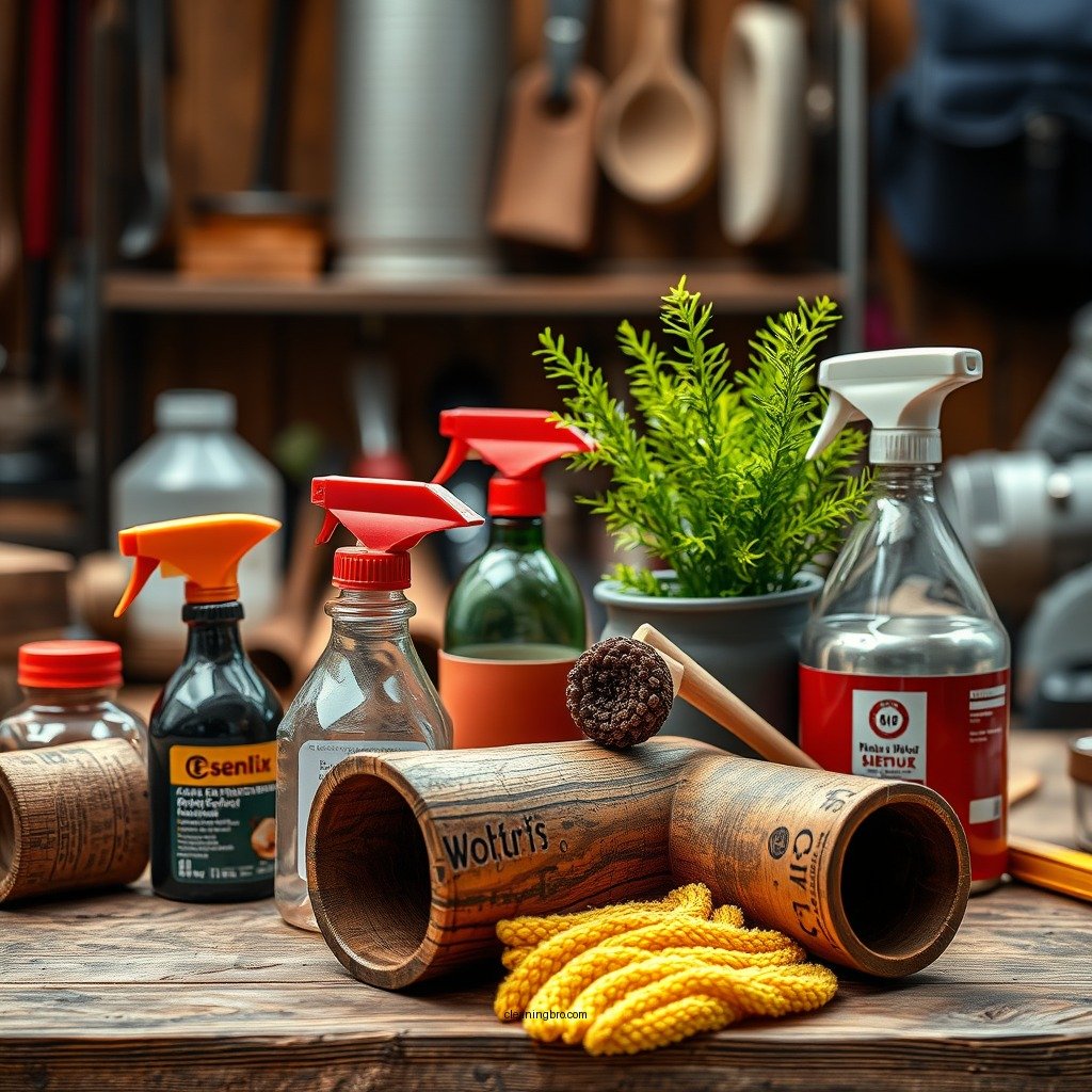 Gather Your Cleaning Supplies - how to clean wood pipe