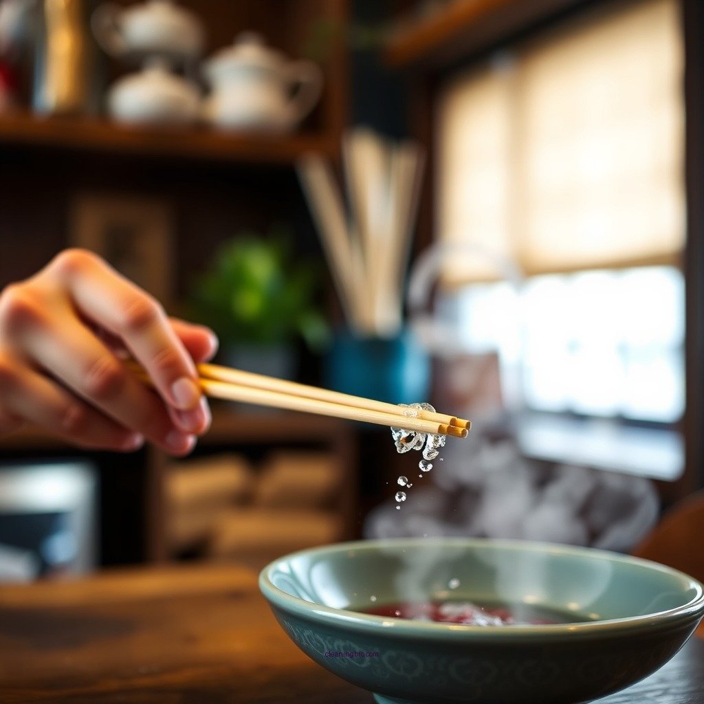 Step-by-Step Cleaning Process - how to clean wooden chopsticks