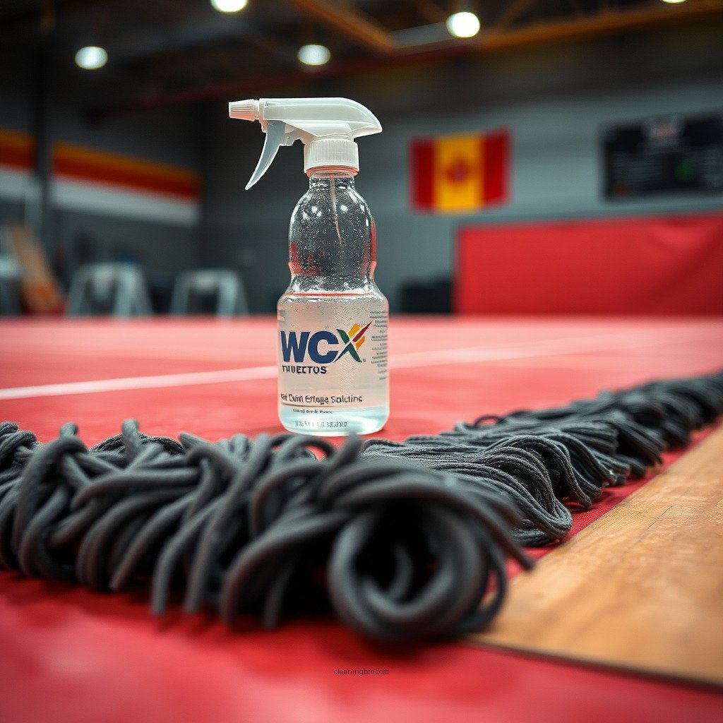 Apply a Cleaning Solution - how to clean wrestling mats