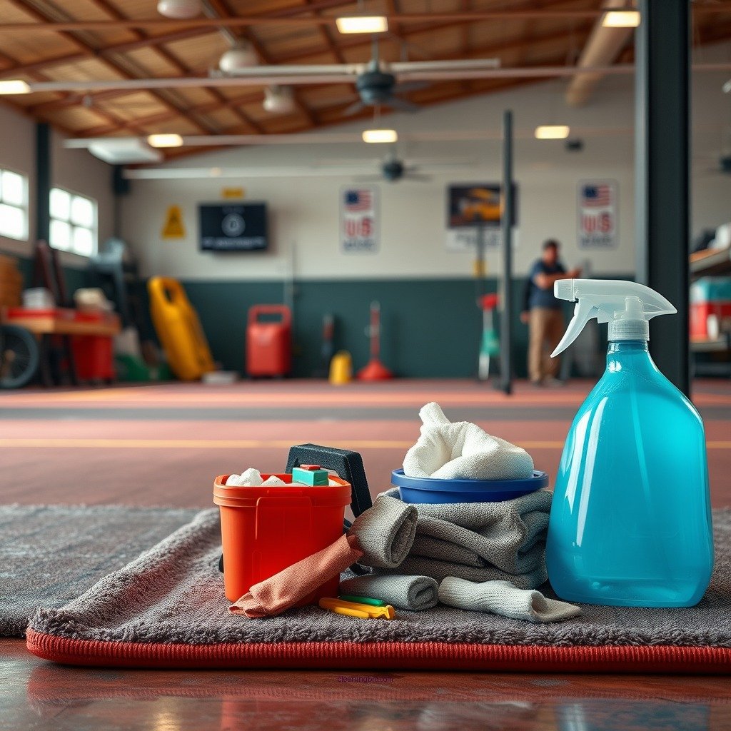 Gather Your Cleaning Supplies - how to clean wrestling mats