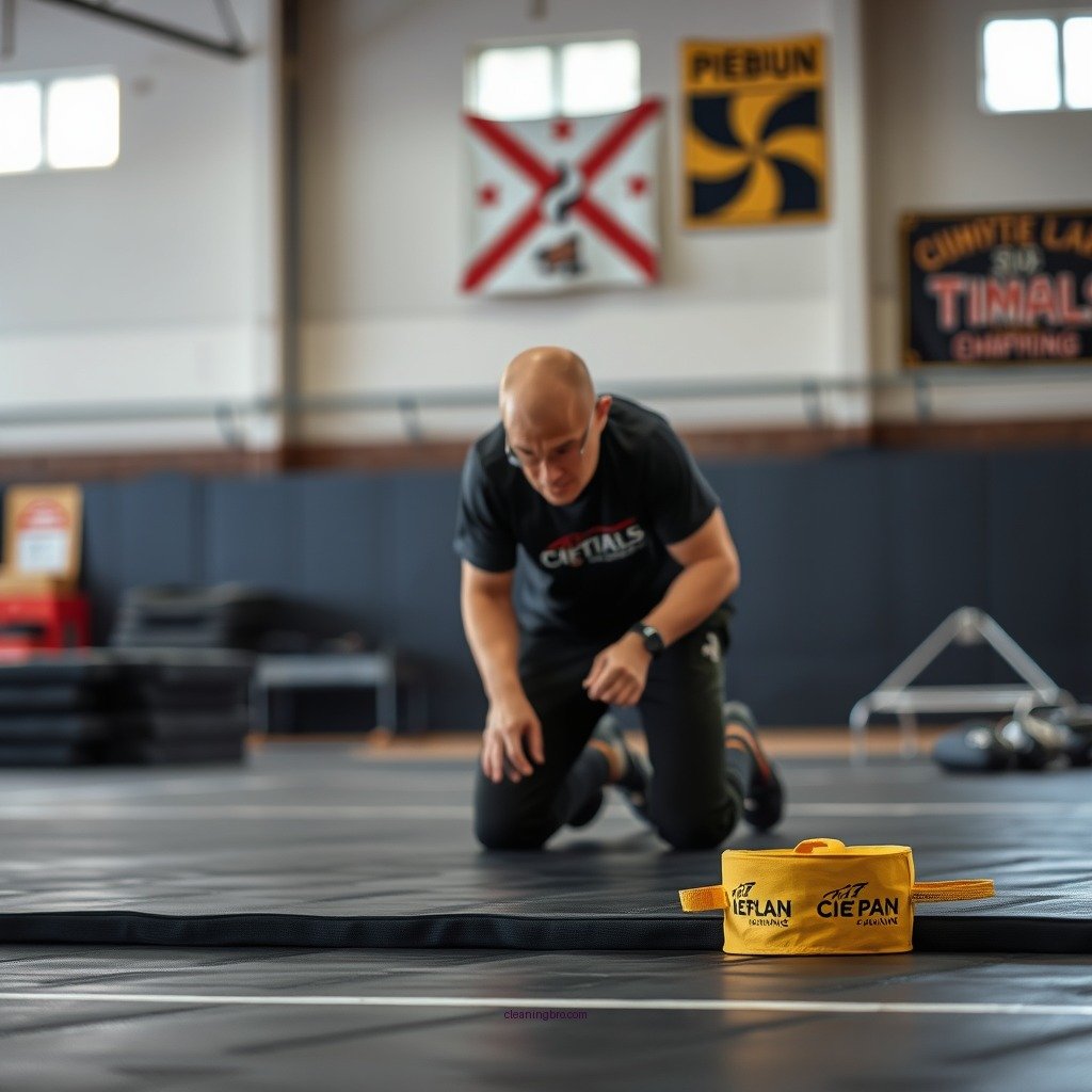 Prepare the Mats for Cleaning - how to clean wrestling mats