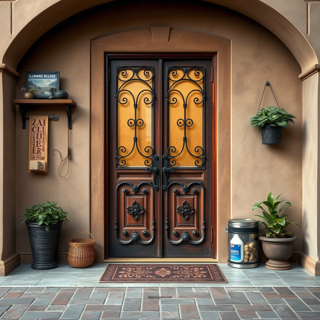Gather Your Cleaning Supplies - how to clean wrought iron door