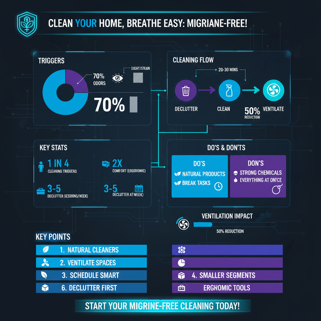how to clean your house migraine free - Data Infographic and Statistics
